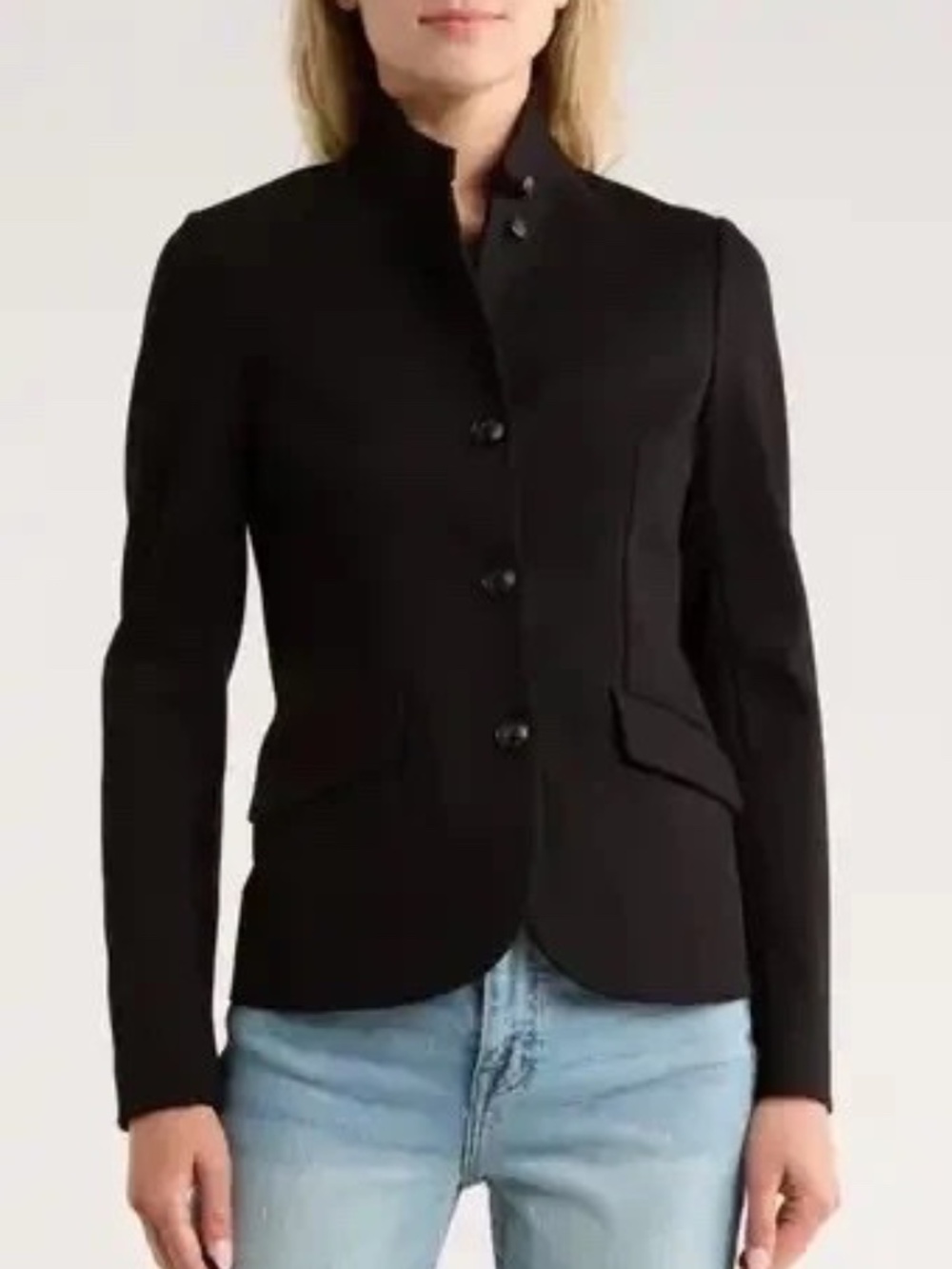 $598 Unworn Rag & Bone Slade Stretchy Ponte Blazer in Black